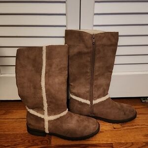 Cozy Brown And White Boots